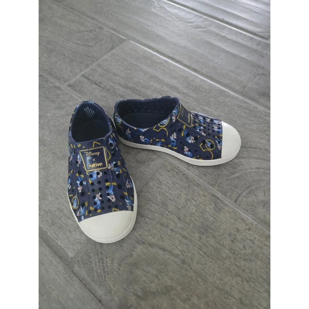 Disney x Native Jefferson Kids C7 Mickey Mouse 50th Anniversary Navy Blue Shoes